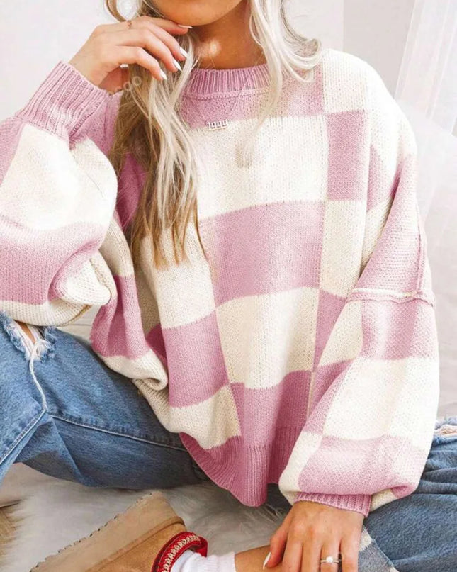 Checkie | Checkerboard Knit Sweater – Knitwear