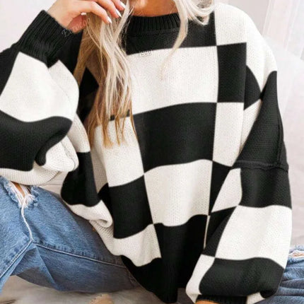 Checkie | Checkerboard Knit Sweater – Knitwear