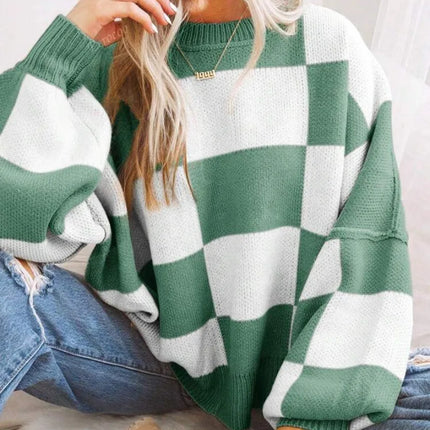 Checkie | Checkerboard Knit Sweater – Knitwear