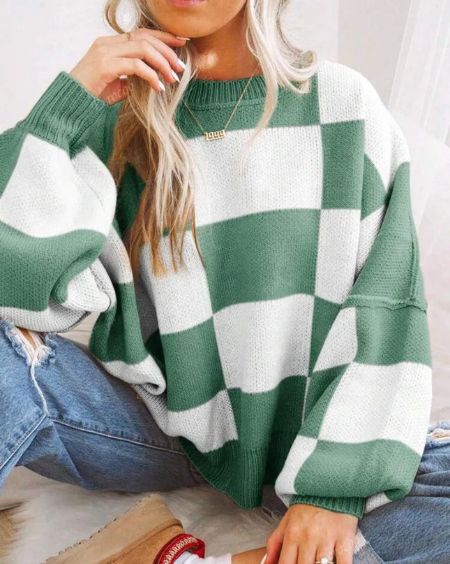 Checkie | Checkerboard Knit Sweater – Knitwear