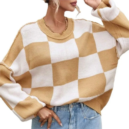 Checkie | Checkerboard Knit Sweater – Knitwear
