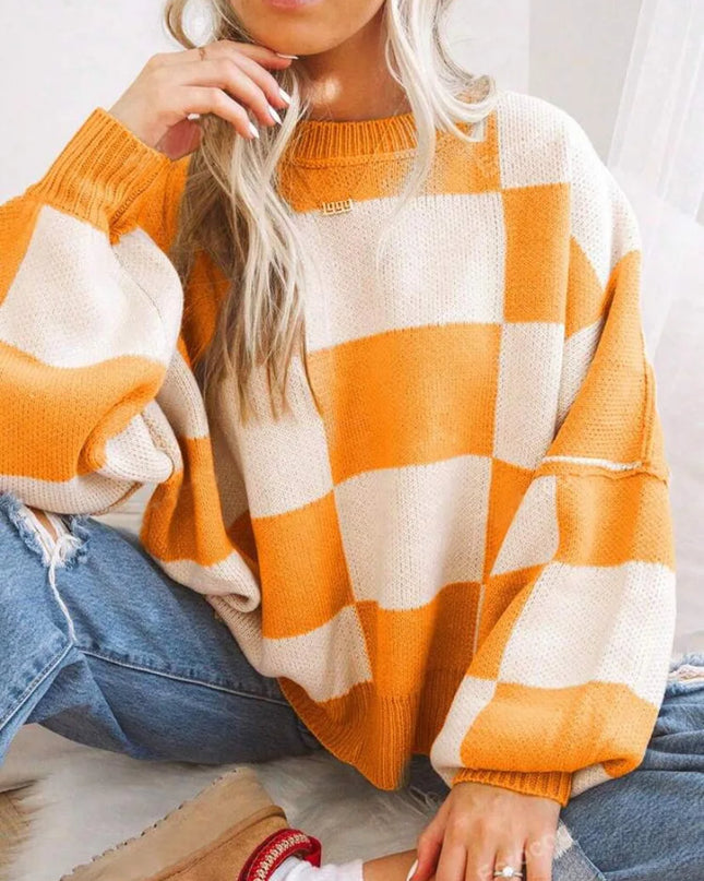Checkie | Checkerboard Knit Sweater – Knitwear