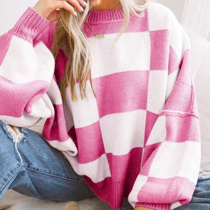 Checkie | Checkerboard Knit Sweater – Knitwear
