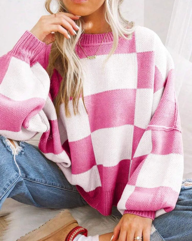 Checkie | Checkerboard Knit Sweater – Knitwear