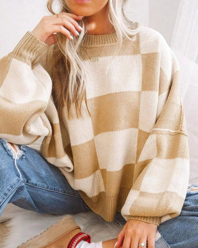 Checkie | Checkerboard Knit Sweater – Knitwear
