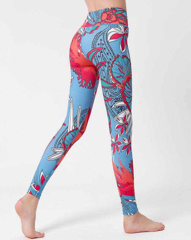 Crimson Bloom | Women’s Orchid-Inspired Leggings – Floral Power Move