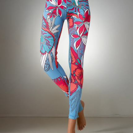 Crimson Bloom | Women’s Orchid-Inspired Leggings – Floral Power Move