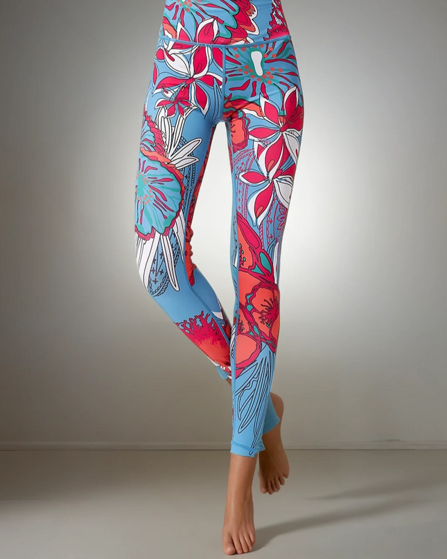 Crimson Bloom | Women’s Orchid-Inspired Leggings – Floral Power Move