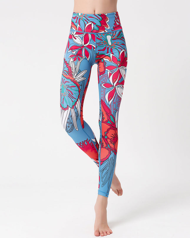 Crimson Bloom | Women’s Orchid-Inspired Leggings – Floral Power Move