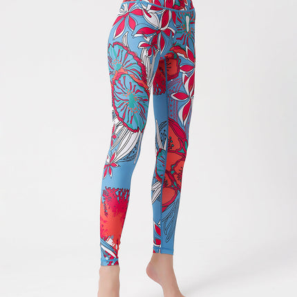 Crimson Bloom | Women’s Orchid-Inspired Leggings – Floral Power Move