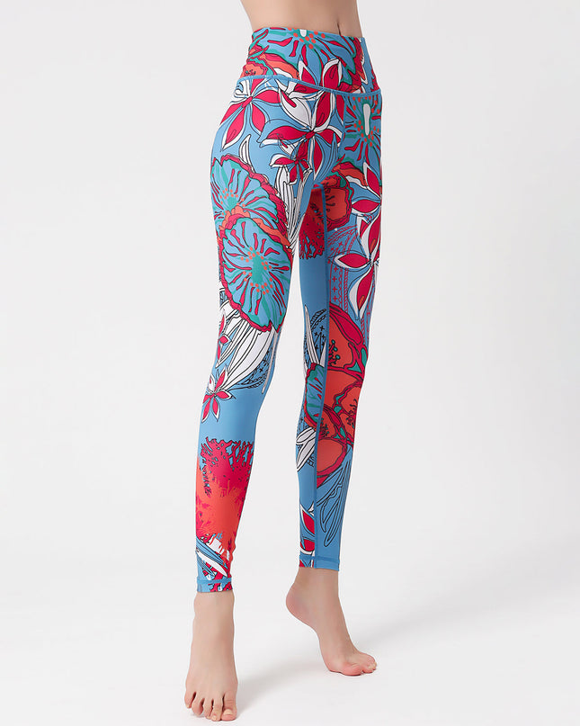 Crimson Bloom | Women’s Orchid-Inspired Leggings – Floral Power Move