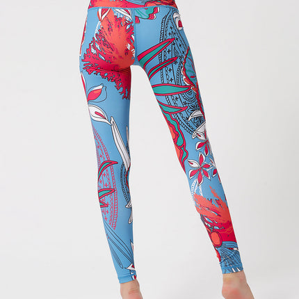 Crimson Bloom | Women’s Orchid-Inspired Leggings – Floral Power Move