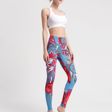Crimson Bloom | Women’s Orchid-Inspired Leggings – Floral Power Move