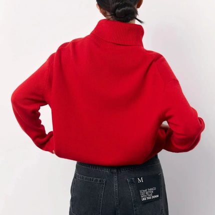 Crimsona | Turtleneck Knit Sweater – Roll Neck Knitwear