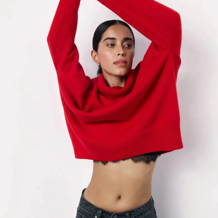 Crimsona | Turtleneck Knit Sweater – Roll Neck Knitwear