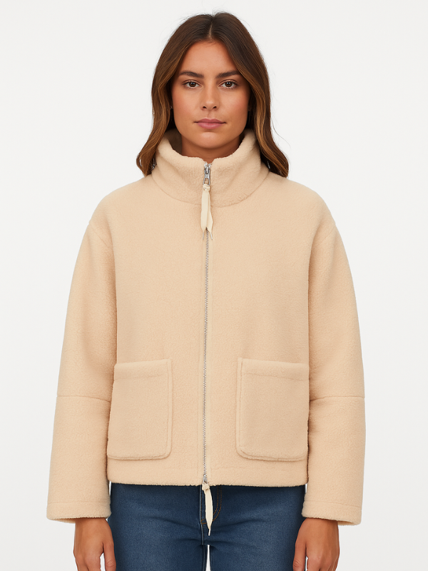 Daphne | Oversized Sherpa Fleece Jacket – Zipper with Pockets