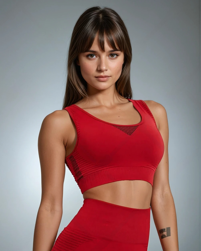 Aura | Seamless Sports Bra – Power, Comfort & Style - Dark Red