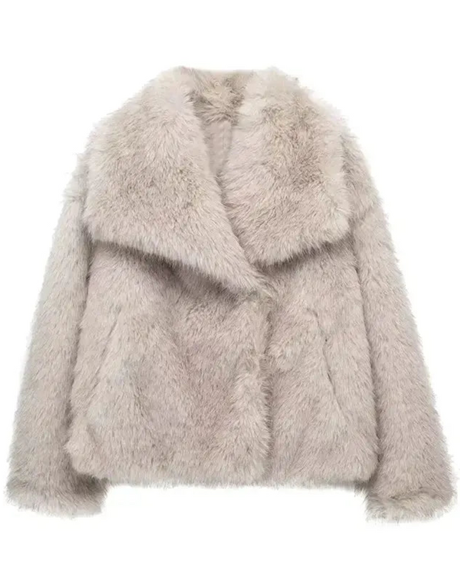 Dua | Trendy Faux Fur Jacket – Lapel Coat