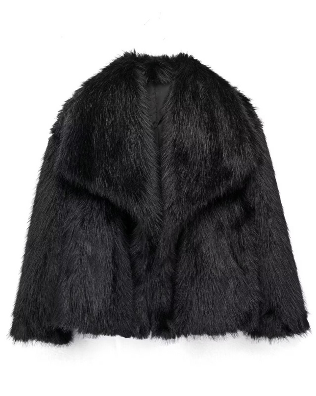 Dua | Trendy Faux Fur Jacket – Lapel Coat
