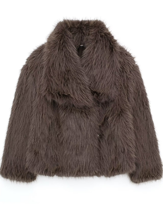 Dua | Trendy Faux Fur Jacket – Lapel Coat