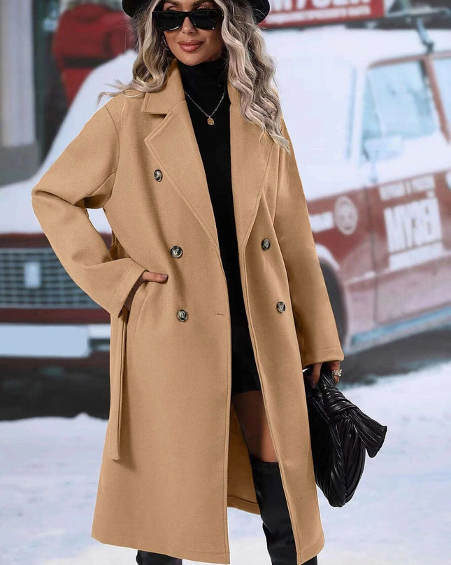 Dunwren | Double Breasted Trench Coat – Buttoned Classic Coat