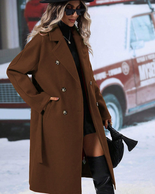 Dunwren | Double Breasted Trench Coat – Buttoned Classic Coat