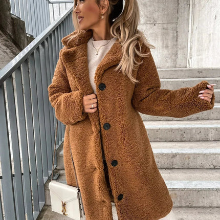 Eiraine | Plush Trench Coat – Teddy Coat Style