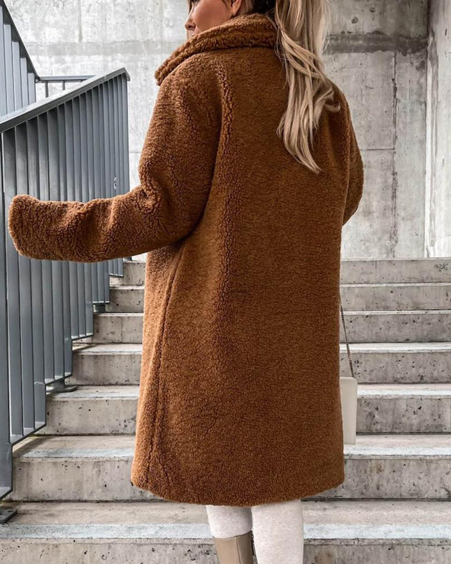 Eiraine | Plush Trench Coat – Teddy Coat Style