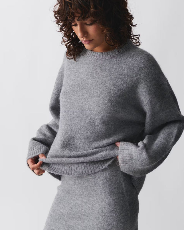 Elena | Oversized Knit Sweater – Crewneck Knitwear