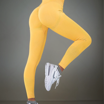 Elira | Women’s Seamless Scrunch Leggings – Sleek Everyday Fit – Yellow