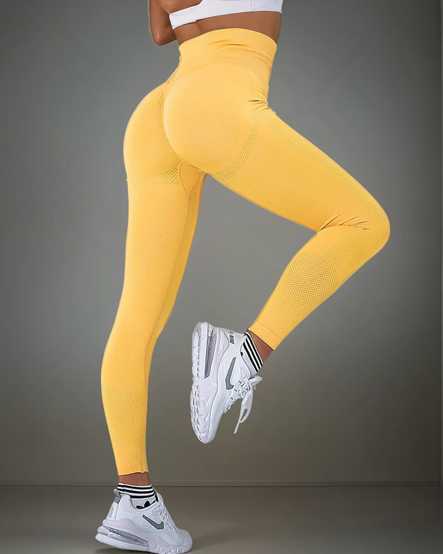 Elira | Women’s Seamless Scrunch Leggings – Sleek Everyday Fit – Yellow