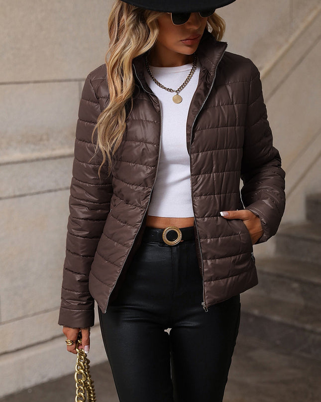 Evanora | Quilted Transitional Jacket – Wrap Jacket with Zipper