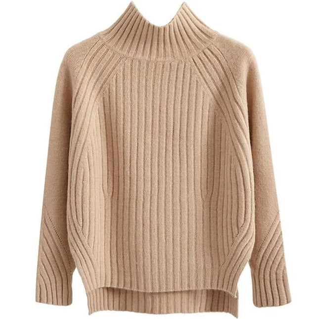 Everly | Long Sleeve Knitted Jumper – Roll Neck Sweater
