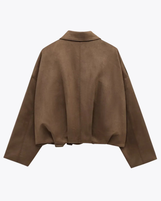 Fabiane | Oversized Suede Jacket – Cropped Jacket