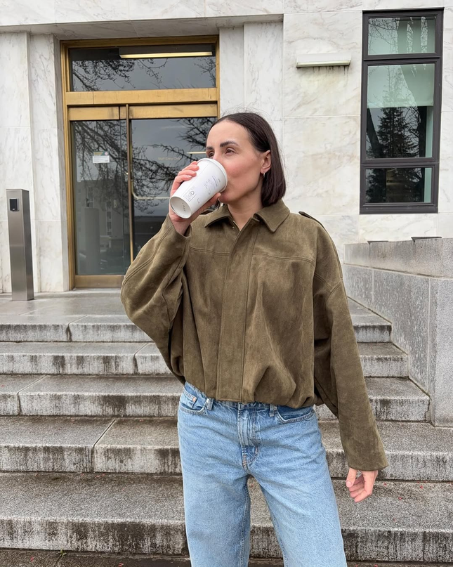 Fabiane | Oversized Suede Jacket – Cropped Jacket