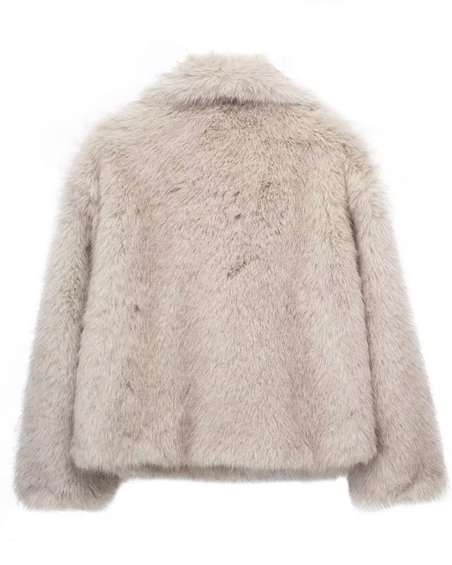Ferryhill | Faux Fur Coat – Lapel Wrap Coat