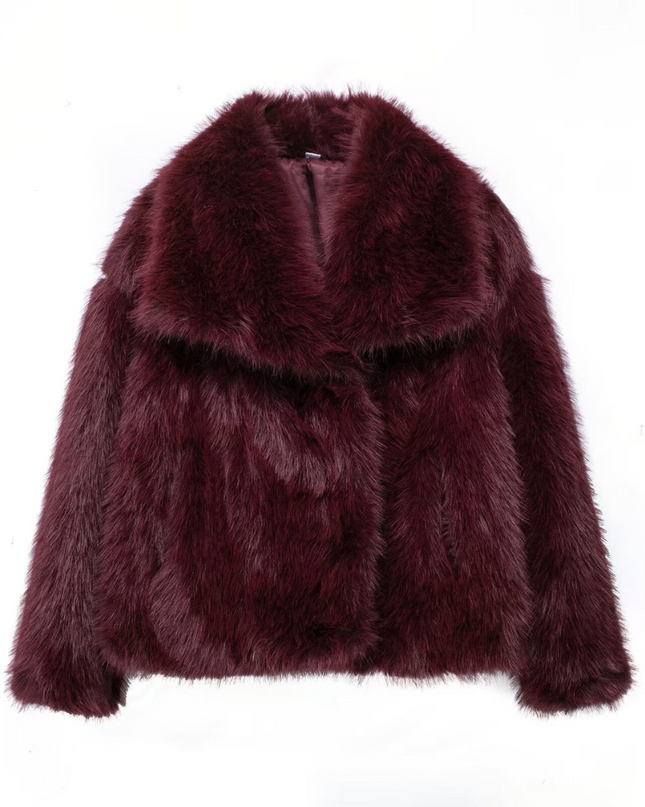 Ferryhill | Faux Fur Coat – Lapel Wrap Coat