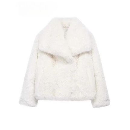 Ferryhill | Faux Fur Coat – Lapel Wrap Coat
