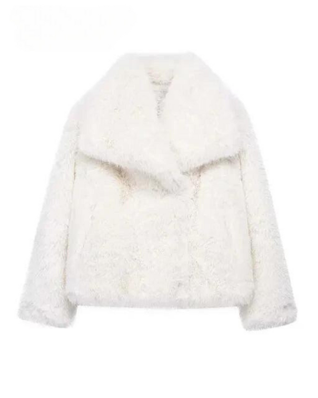 Ferryhill | Faux Fur Coat – Lapel Wrap Coat