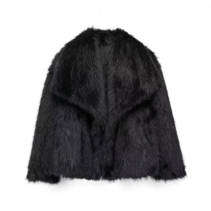 Ferryhill | Faux Fur Coat – Lapel Wrap Coat