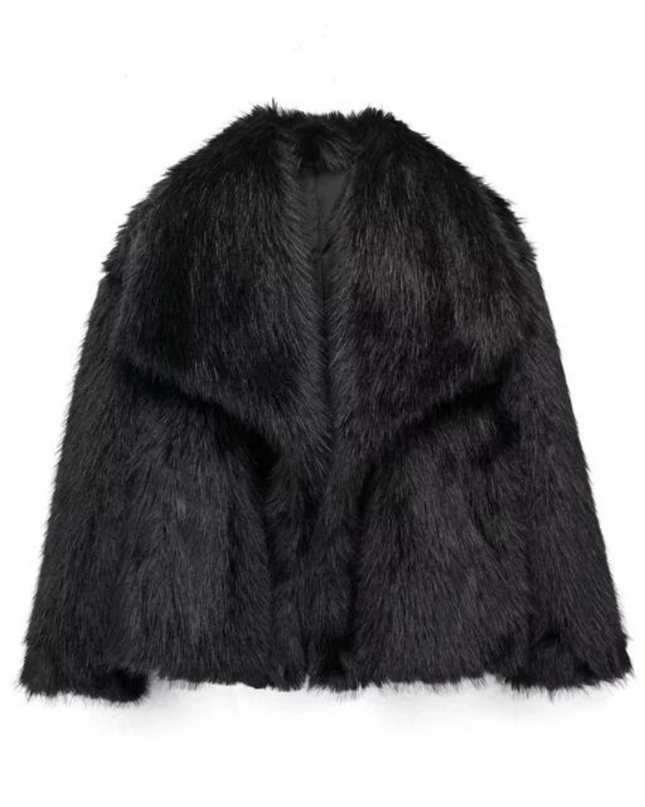 Ferryhill | Faux Fur Coat – Lapel Wrap Coat