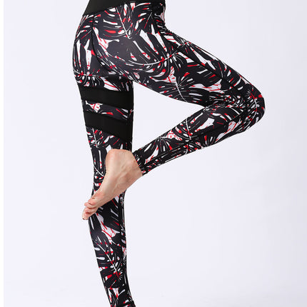 Fiorenza | Women’s Floral Performance Leggings – Luxe Activewear - Abstract Black