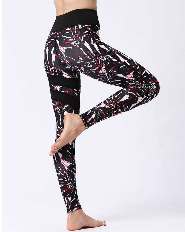 Fiorenza | Women’s Floral Performance Leggings – Luxe Activewear - Abstract Black