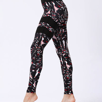 Fiorenza | Women’s Floral Performance Leggings – Luxe Activewear - Abstract Black