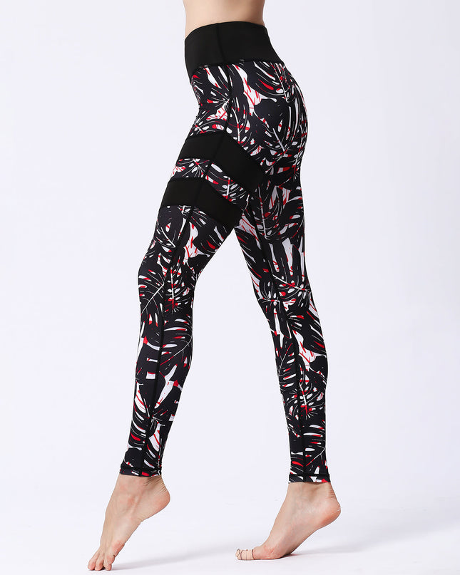 Fiorenza | Women’s Floral Performance Leggings – Luxe Activewear - Abstract Black