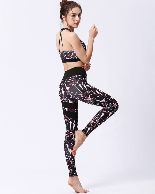 Fiorenza | Women’s Floral Performance Leggings – Luxe Activewear - Abstract Black