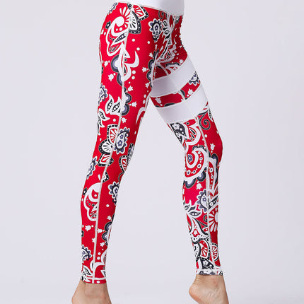 Fiorenza | Women’s Floral Performance Leggings – Luxe Activewear - Abstract Red