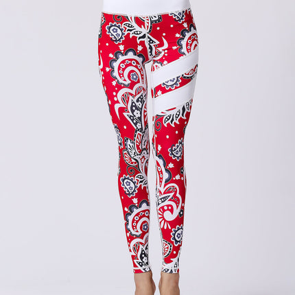 Fiorenza | Women’s Floral Performance Leggings – Luxe Activewear - Abstract Red
