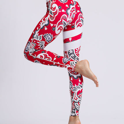 Fiorenza | Women’s Floral Performance Leggings – Luxe Activewear - Abstract Red