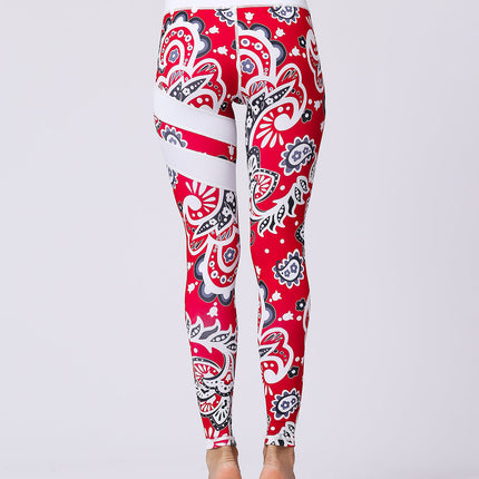 Fiorenza | Women’s Floral Performance Leggings – Luxe Activewear - Abstract Red